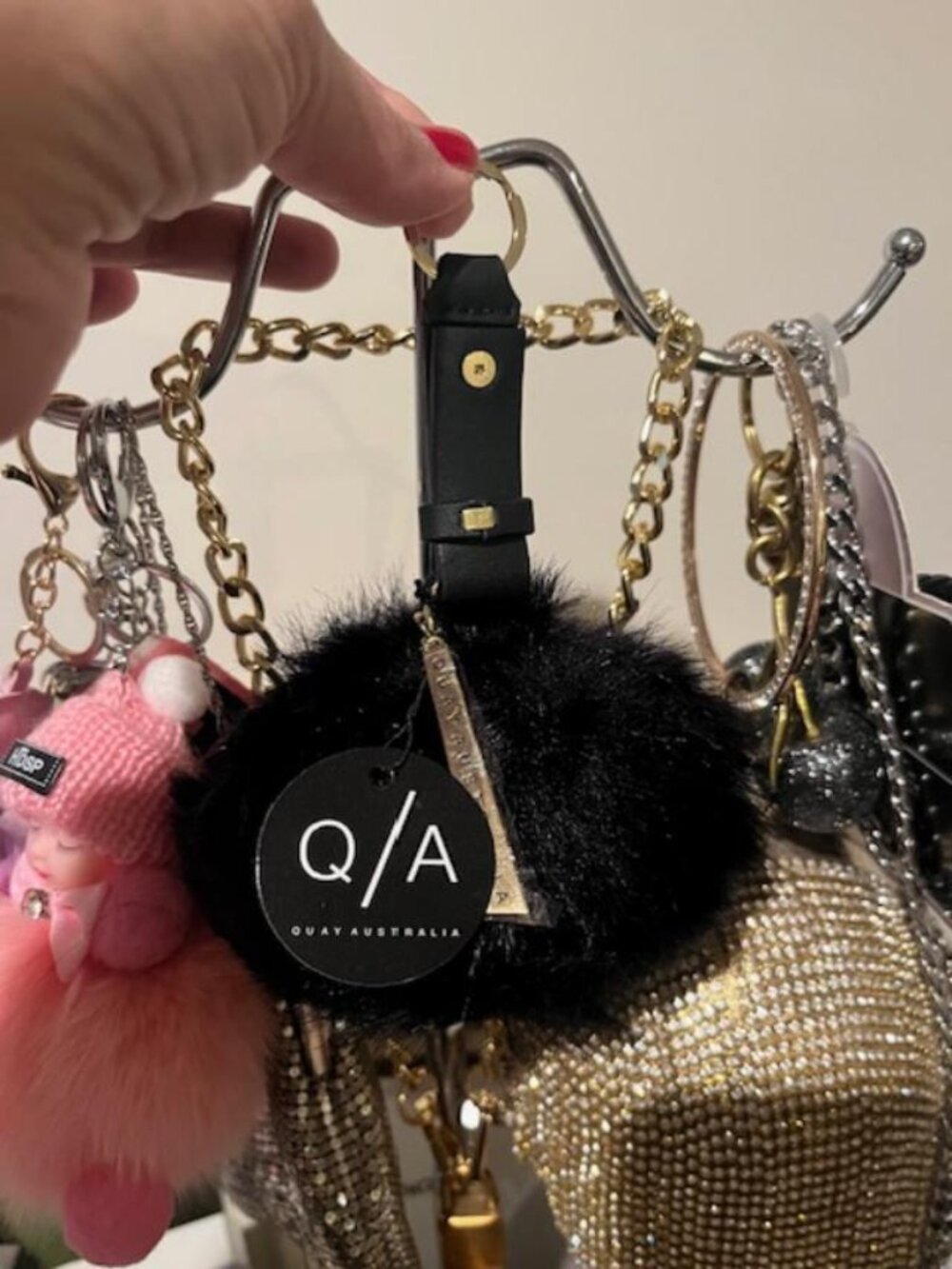 Quay Australia X Kylie Jenner Black Pom Pom Keychain/ Bag Charm